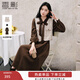 香影小香風(fēng)連衣裙套裝女2026春季新款法式馬甲長(cháng)袖燈芯絨裙子套裝 咖色 M