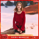 三彩2025冬季新款圓領(lǐng)針織衫系帶毛衫短款開(kāi)衫女 大紅色 S 155/80A