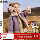 ASK JUNIOR兒童外套25冬季青少年牛角扣毛絨外套女童翻領(lǐng)甜美可愛(ài)小童上衣