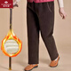 俞兆林（YUZHAOLIN）老年人加絨褲子女?huà)寢専粜窘q棉褲冬季外穿老年人女褲老太太奶奶褲 黑色-加絨冬款 XL  推|薦80-105斤