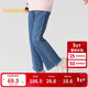 巴拉巴拉女童褲子冬裝加絨牛仔長(cháng)褲兒童微喇褲潮24108001