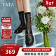 他她（TATA）小爵士女鞋英倫黑色樂(lè )福鞋百搭小真皮鞋單鞋春鞋子 黑色 37