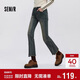 森馬（Semir）牛仔褲女做舊潮流街頭2025春季辣妹毛邊喇叭褲復古風(fēng)109125124001