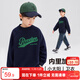 左西男童加絨加厚衛衣冬季2025新款兒童上衣長(cháng)袖冬裝保暖 藏青色 160