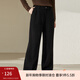 纖莉秀大碼女裝時(shí)尚個(gè)性豎紋垂感顯瘦保暖加絨褲子胖mm2025冬新款4253 黑色 2XL