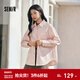 森馬（Semir）森柔|牛仔襯衫女春中長(cháng)款oversize落肩長(cháng)袖衣服格紋街頭襯衣 紅色調00366 M