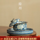 陶羽仿宋汝窯元青花布袋懸停三才蓋碗家用陶瓷泡茶碗高檔中式功夫茶具 汝窯·元青花·懸?！げ即w碗配壺承