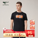 七匹狼【商場(chǎng)同款】短袖T恤男夏季百搭圓領(lǐng)休閑印花上裝男裝 001(黑色) XL 175/92A