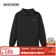 斯凱奇（Skechers）男士休閑針織長(cháng)袖T恤衫L325M083 碳黑/0018 XL