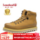 楓葉（leaveland）馬丁靴男秋冬新品真牛皮透氣工裝靴男耐磨防滑高幫踢不爛大黃靴 土黃色（皮鞋碼） 41