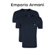 EMPORIO ARMANI阿瑪尼夏季新款潮流禮物打底衫T恤兩件套 深藍/深藍 L七夕禮物