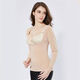 托胸保暖內衣長(cháng)袖加絨加厚女士冬季哺乳美體塑身衣修身打底衫上衣 膚色 XL (80-100斤)