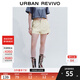 UR2025夏季新款女裝時(shí)尚休閑運動(dòng)風(fēng)撞色拼接短褲UYY650037 淺黃 (偏短) XS