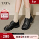 他她（TATA）女鞋2025冬商場(chǎng)同款英倫風(fēng)小皮鞋粗跟牛津鞋新款CWK04CM5 黑色 36