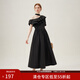 范思藍恩儀式感禮服裙女2024夏季新款掛脖大荷葉邊約會(huì )裙子18015 黑色 S
