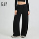 蓋璞（GAP）女裝秋季款空氣三明治松緊腰寬松經(jīng)典彎刀長(cháng)褲針織褲793983