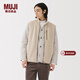 MUJI 男式 長(cháng)毛抓絨背心馬甲坎肩馬夾搖粒絨男裝男款冬季 AB1PDA5A 淡黃色 M (170/92A)