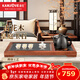 金灶（KAMJOVE）茶盤(pán)帶燒水壺一體皇庭玉石茶臺 茶具泡茶器全套全自動(dòng)泡茶 R-190T 搭配H-K9黑色、功夫茶具、茶水桶