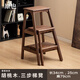 原也中式家用胡桃木三步梯裝飾梯實(shí)木花架梯可伸縮多功能置物梯凳 高79cm 三步梯 一套（整裝發(fā)貨）