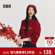 森馬（Semir）騏驥紅色衛衣女26新短款圓領(lǐng)內搭靈動(dòng)蝴蝶結金色刺繡109126116001
