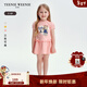 Teenie Weenie  Kids小熊童裝25年新款女寶寶泡泡袖短袖印花連衣裙 粉色 100 cm