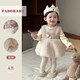FADOBABY女童冬季連衣裙套裝嬰幼兒加絨寶寶背心裙周歲禮服公主裙兩件套冬 毛毛背心裙+打底衫2件套（加絨） 80 cm