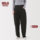 MUJI女式 木棉混 牛仔桶形褲 女款褲子 25年冬季 女裝 蘿卜褲 黑色 M (160/66A)