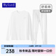 百富（BYFORD）男士保暖內衣套裝舒柔棉無(wú)痕秋衣秋褲冬季打底衫MW3384630/33847 白色套裝 L