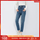 三彩2025冬季新款修身高腰九分褲牛仔褲小腳褲女