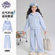 小馬寶莉女童衛衣運動(dòng)套裝2026春季新款洋氣兒童連帽上衣褲子 淺藍 140