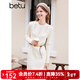 百圖betu女裝秋冬新款連衣裙長(cháng)袖針織修身氣質(zhì)內搭連衣裙2310T97 米白 S