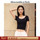 Abercrombie & Fitch【多色亨利領(lǐng)】小麋鹿圖案女裝25夏季修身短袖T恤 黑色 XS (160/84A)