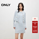 ONLY2025秋季新款重工優(yōu)雅撞色小香風(fēng)套裝連衣裙女|125446005 A39鹵素藍色 S
