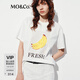MO&Co.短袖T恤夏接觸瞬間涼感棉質(zhì)寬松水果印花MBE2TEET05新年紅 本白色 XS /155