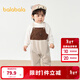 巴拉巴拉寶寶秋裝嬰兒長(cháng)袖套裝背帶褲兩件套男童兒童202 沙卡50403 100cm