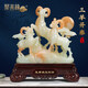 聚善緣三羊開(kāi)泰生肖羊擺件招財客廳玄關(guān)辦公室高檔裝飾公司喬遷開(kāi)業(yè)禮物 YMJ小號三羊開(kāi)泰紅花冰玉色高約36cm