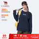 駱駝（CAMEL）雙面搖粒絨衛衣男女寬松休閑長(cháng)袖套頭衫 J35CA9L3009 黑夜藍 XL