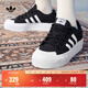 adidas NIZZA PLATFORM厚底增高運動(dòng)帆布鞋男女阿迪達斯三葉草   一號黑/白   38