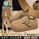 啄木鳥(niǎo)勃肯鞋女復古單鞋2025年春秋新款厚底松糕一腳蹬樂(lè )福鞋全包勃肯鞋 羚羊棕（偏綠） 37 (235mm)
