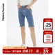 美特斯邦威牛仔短褲女夏季高腰時(shí)尚顯高氣質(zhì)女士五分褲 牛仔淺藍 M 160 66A