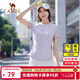 駱駝運動(dòng)短袖T恤男女春夏速干冰絲透氣戶(hù)外休閑棒球服短袖女 C23BABH393A5，星月紫 ，女 M