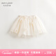 馬克珍妮女童立體花朵網(wǎng)紗短裙半身裙兒童裙子夏裝新款240635 米白色 100