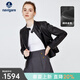 Navigare意大利小帆船真皮皮衣女士秋冬款黑色時(shí)尚百搭外套立領(lǐng)短款機車(chē)服 暗夜黑 M