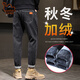 東方駱駝（EASTERN CAMEL）牛仔褲男冬季2025新款加絨褲子男士潮牌直筒寬松九分褲百搭男裝 【加絨】F791黑灰 29