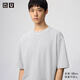 優(yōu)衣庫合作款/男裝女裝AIRism棉混紡寬松條紋T恤5分袖短袖484508 00 白色 S