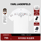 Karl Lagerfeld【100%棉】卡爾拉格斐男裝老佛爺春夏季短袖T恤男款流行刺繡上衣 本白 XL (52)