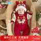優(yōu)奇新生嬰兒衣服寶寶喜慶過(guò)年拜新年連體衣加絨保暖滿(mǎn)月百日周歲服