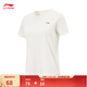 李寧短袖T恤女子夏季健身系列速干舒適休閑運動(dòng)上衣 乳白色-2 M
