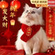 SUOLUOMEN貓咪新年圍巾寵物圍脖小狗過(guò)年紅色裝飾衣服貓項圈編織口水巾 全長(cháng)45厘米【針織圍巾招財】 哈基米過(guò)年小圍巾 喵來(lái)運轉