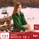 三彩2025冬季新款翻領(lǐng)針織衫寬松套頭毛衫休閑女